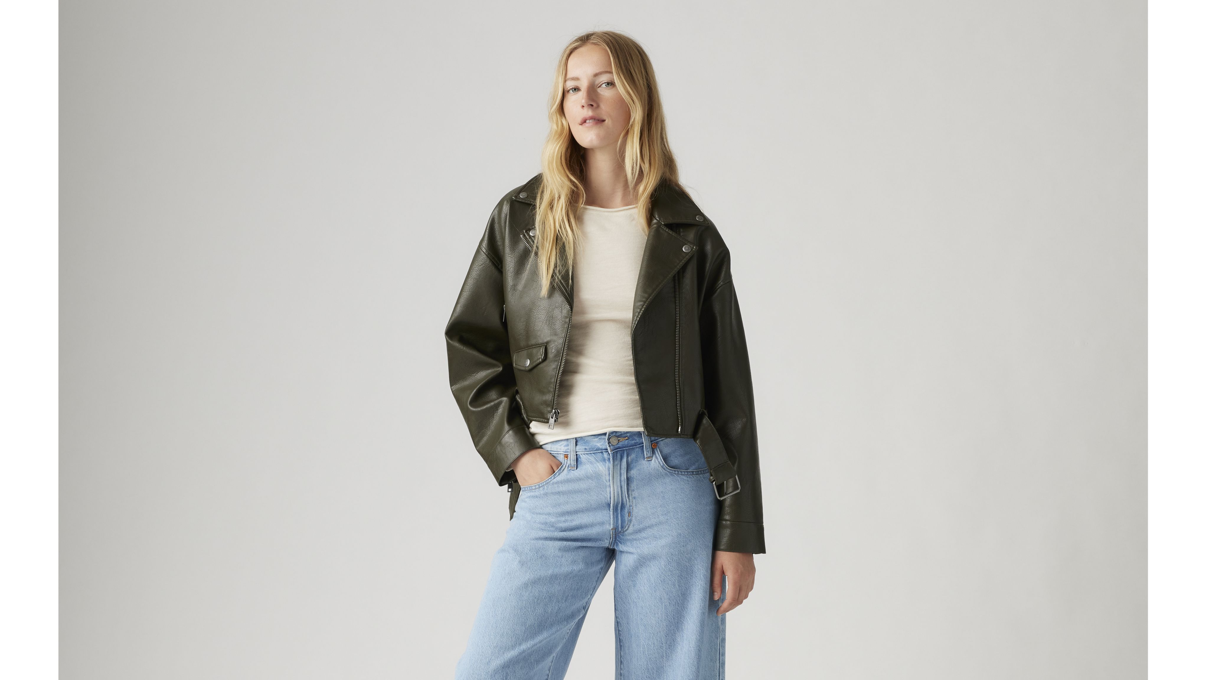 Belted Crop Moto Jacket 1