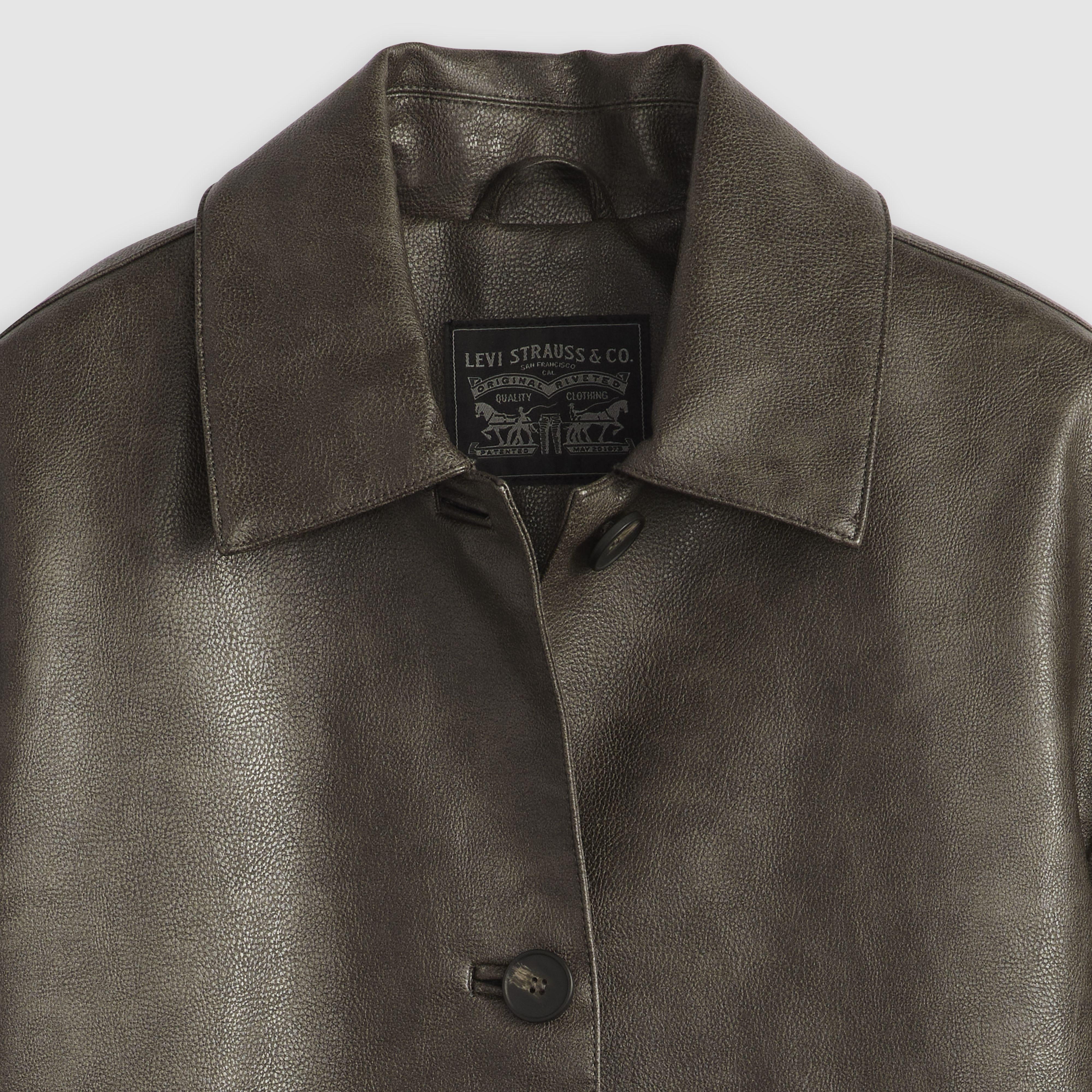 Faux Leather Vintage Blazer 6