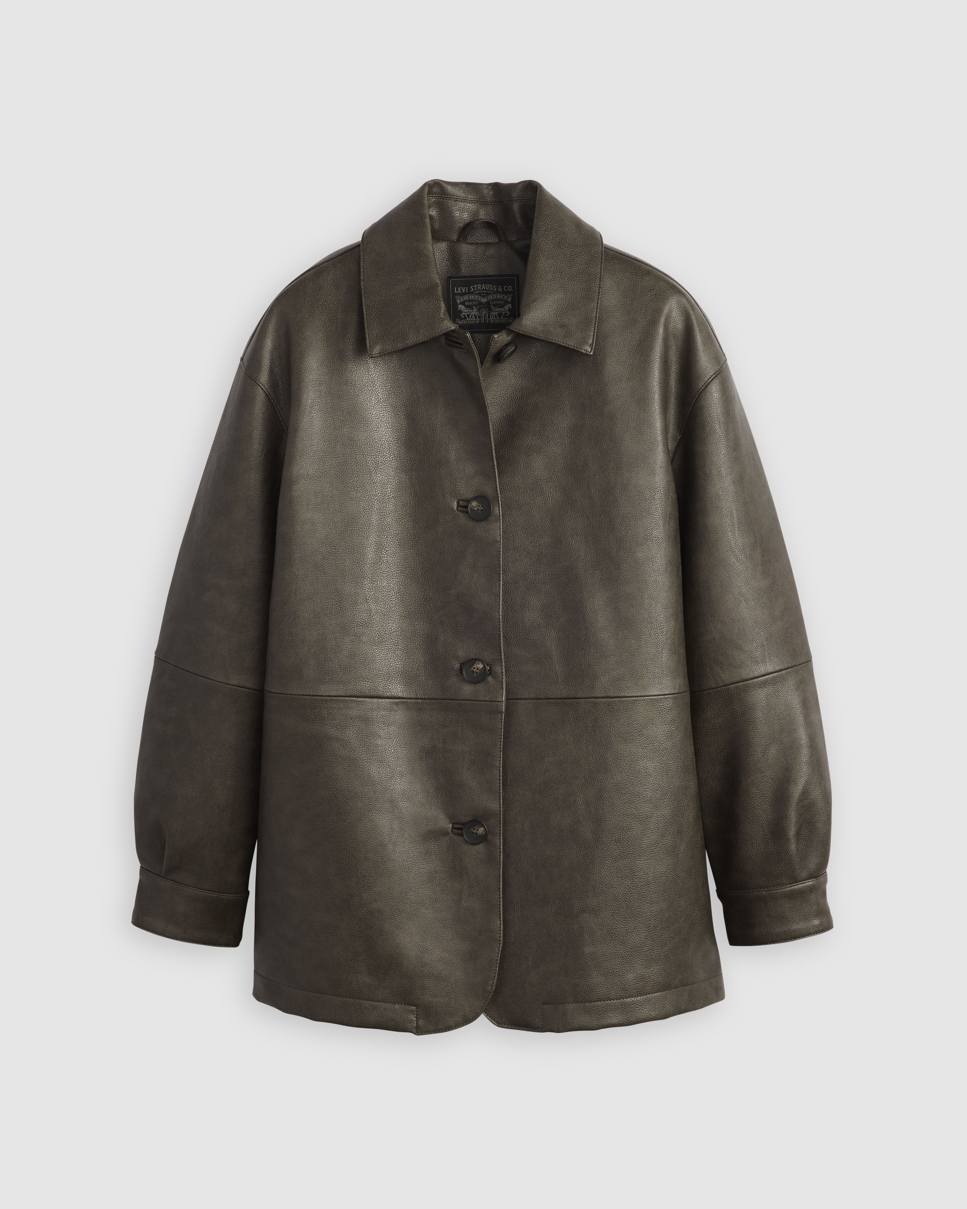 Faux Leather Vintage Blazer 1