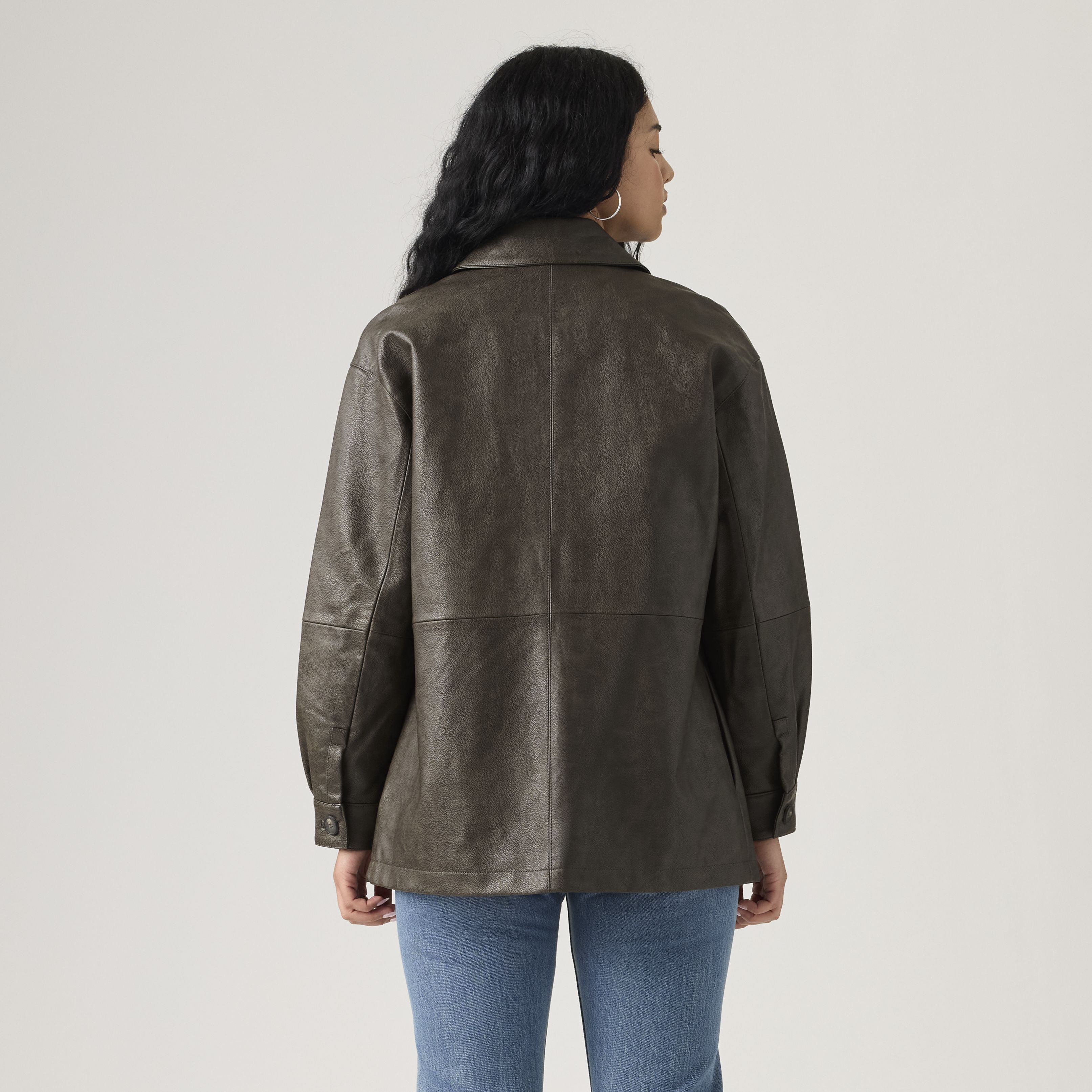 Faux Leather Vintage Blazer 4