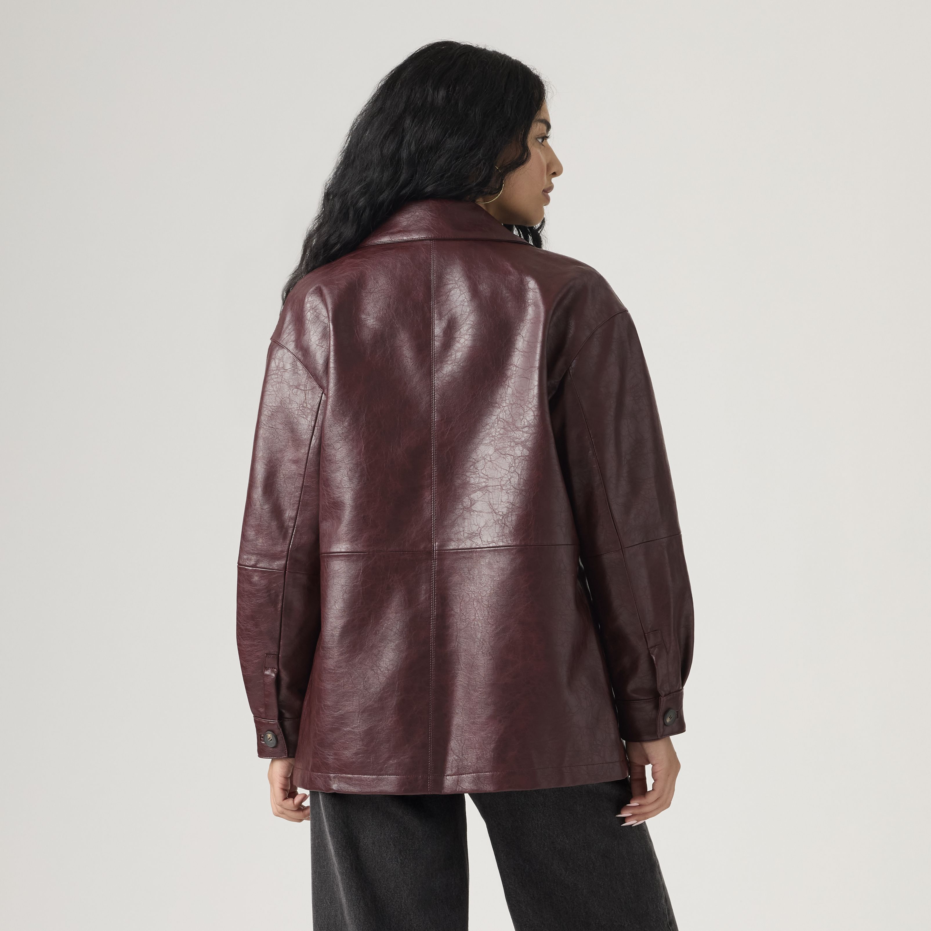 Faux Leather Vintage Blazer 4