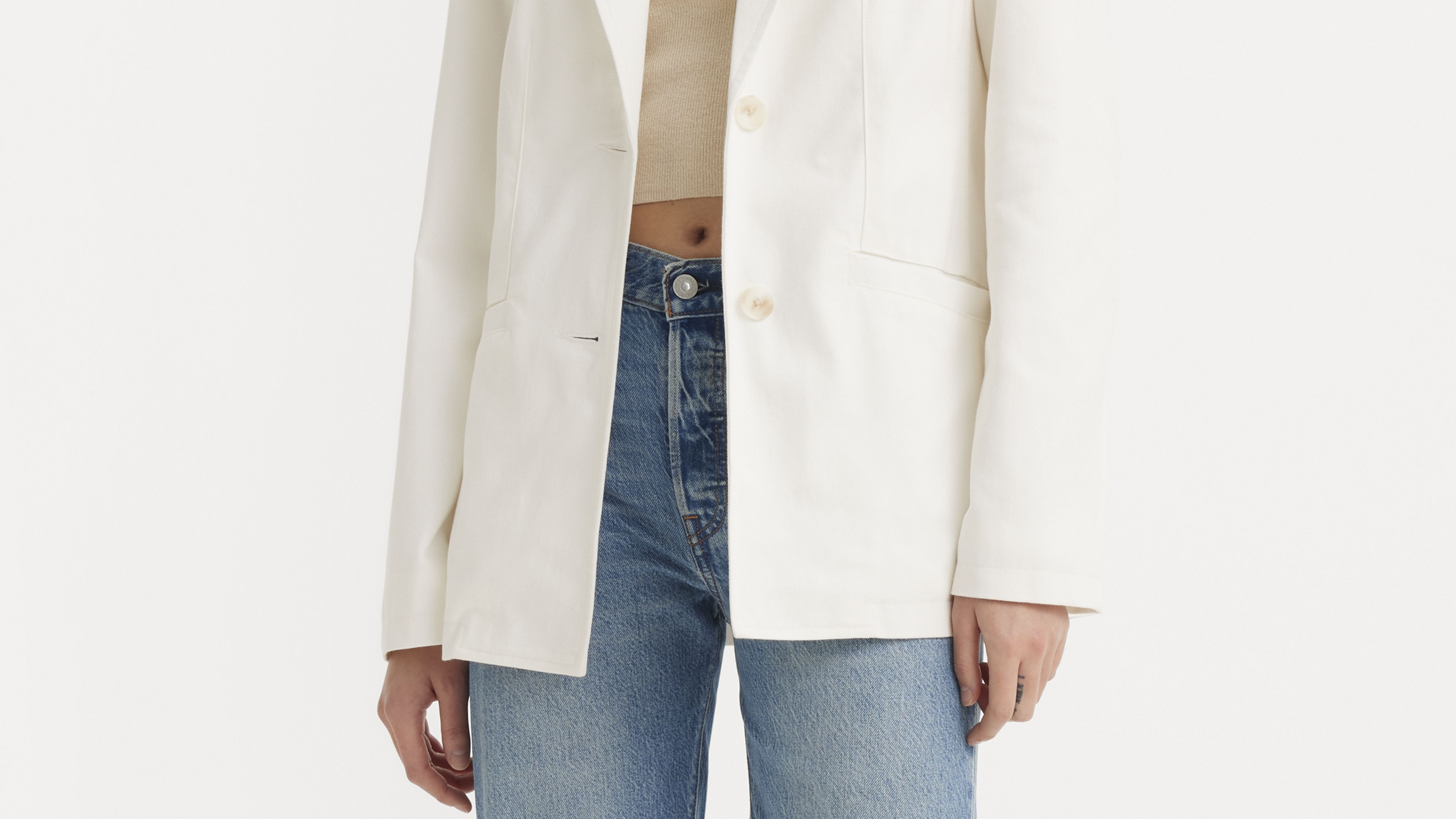 Single Breasted Cotton Blazer 2