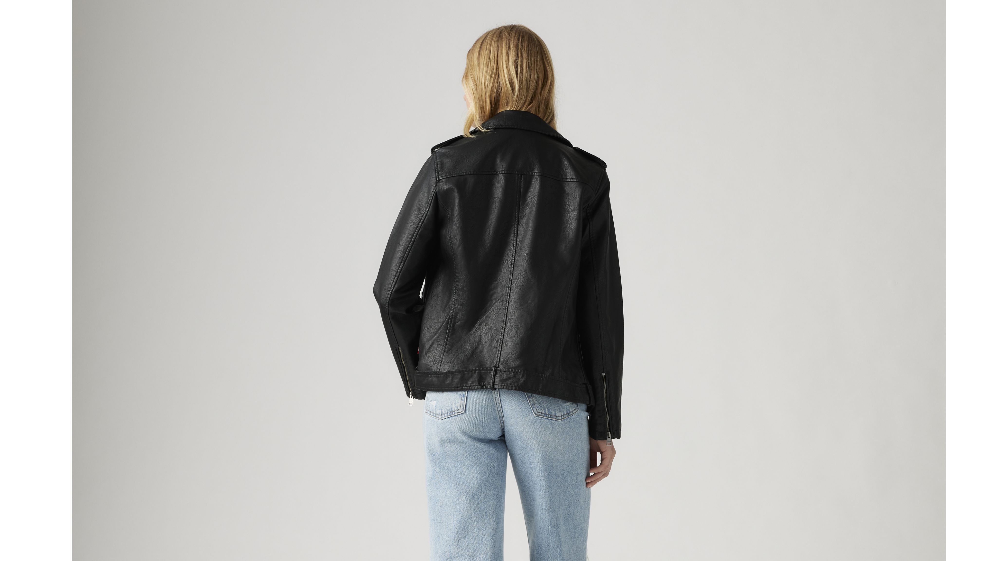 Longline Faux Leather Moto Jacket - Black | Levi's® US