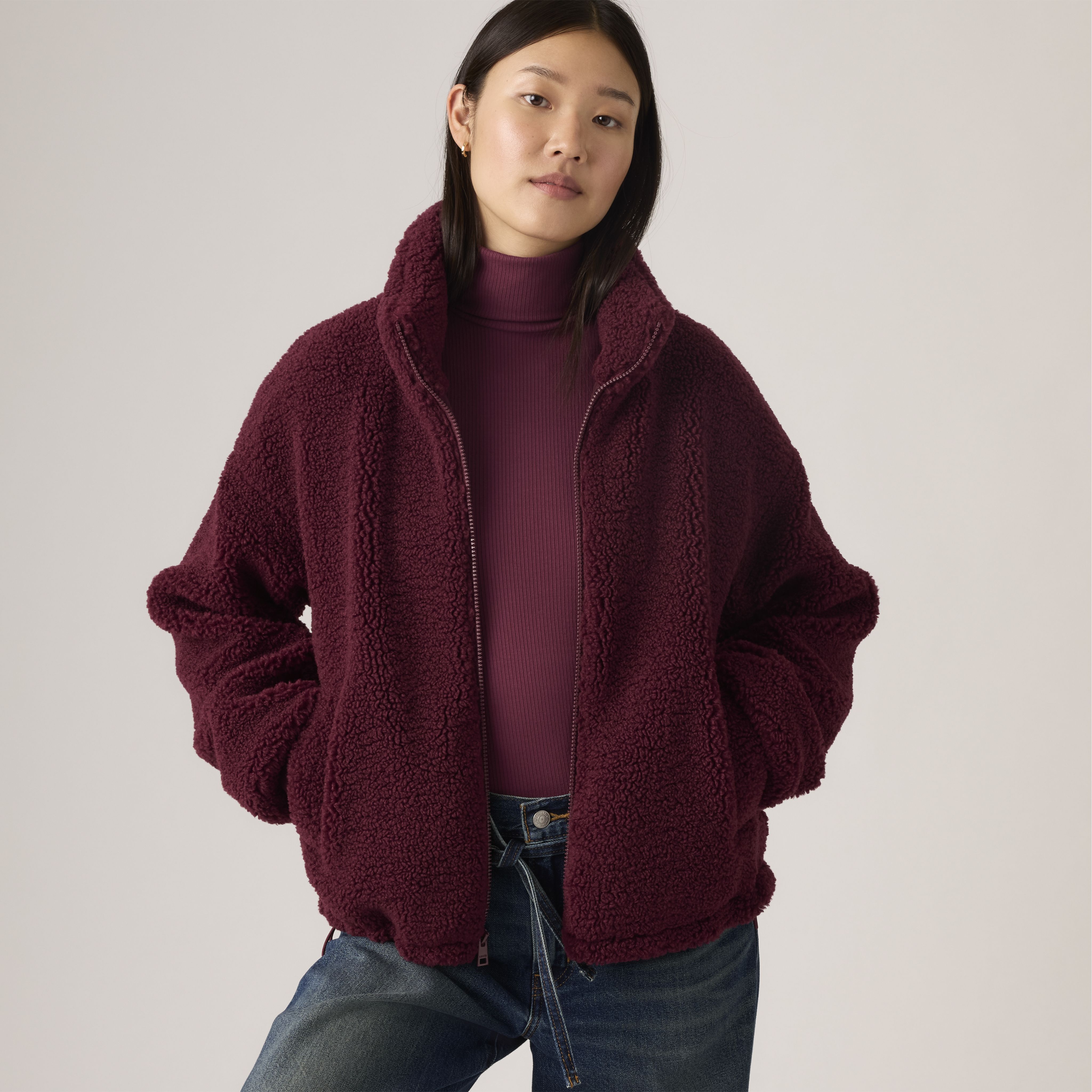 Zip Front Sherpa Jacket 1