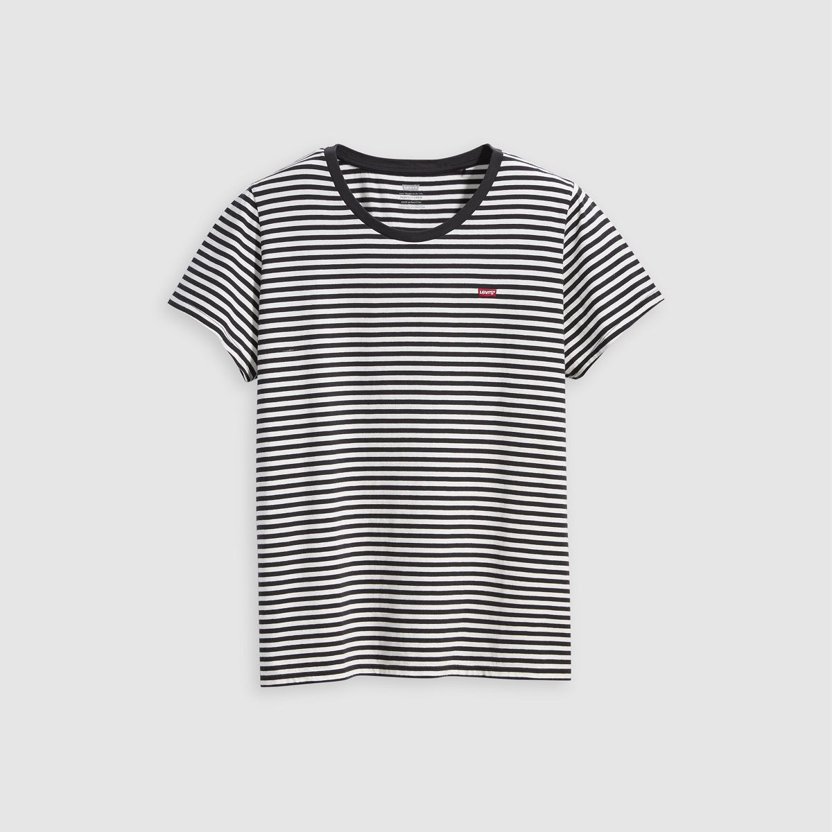 Perfect T-Shirt (Plus Size) — Raita Stripe Caviar - Multi Colour