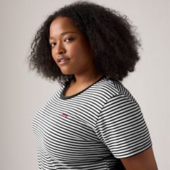 Perfect T-Shirt (Plus Size) — Raita Stripe Caviar - Multi Colour 4