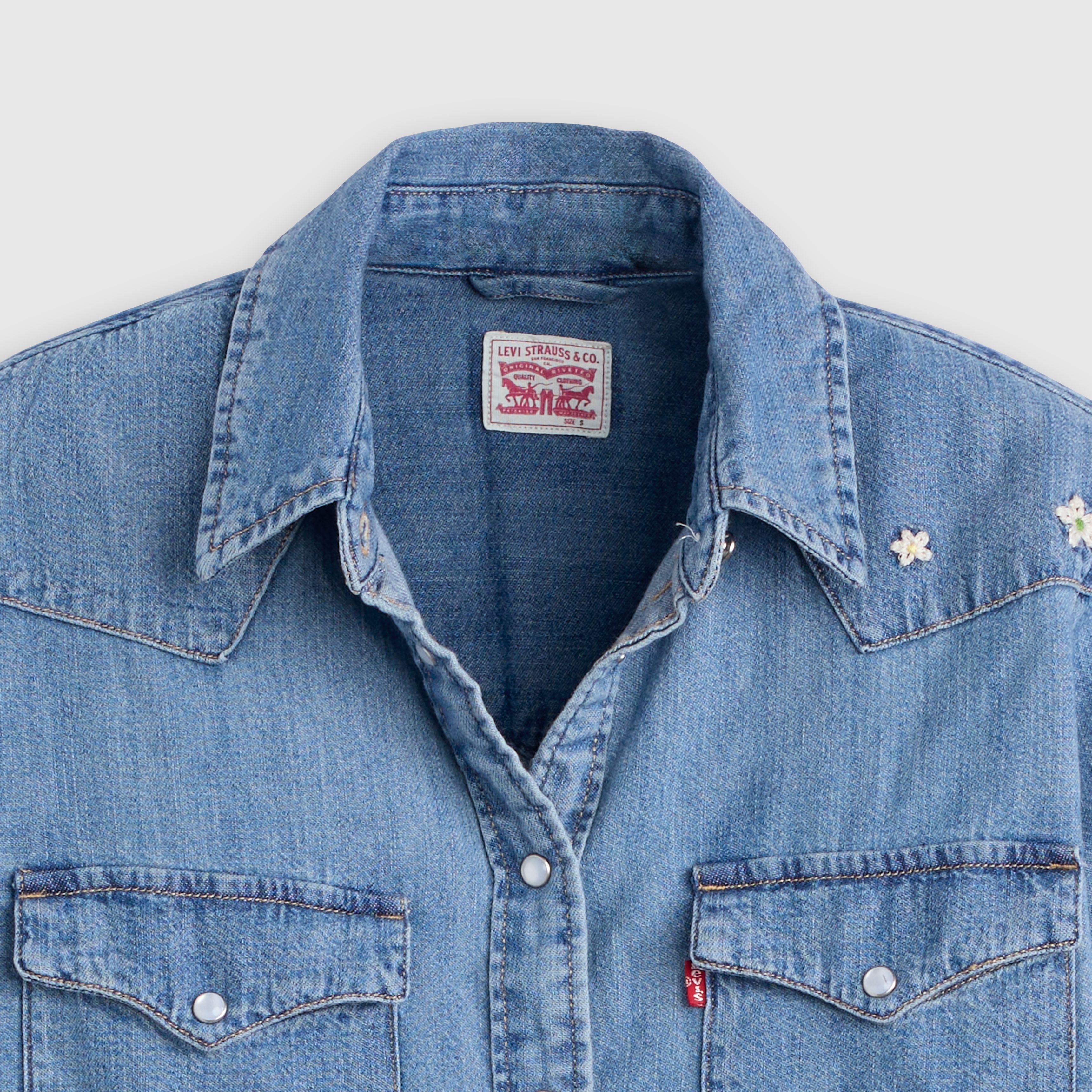 Denim Western Shirt Sサイズ Levi's Men's Classic Standard Denim Western Shirt - Dark Stonewash