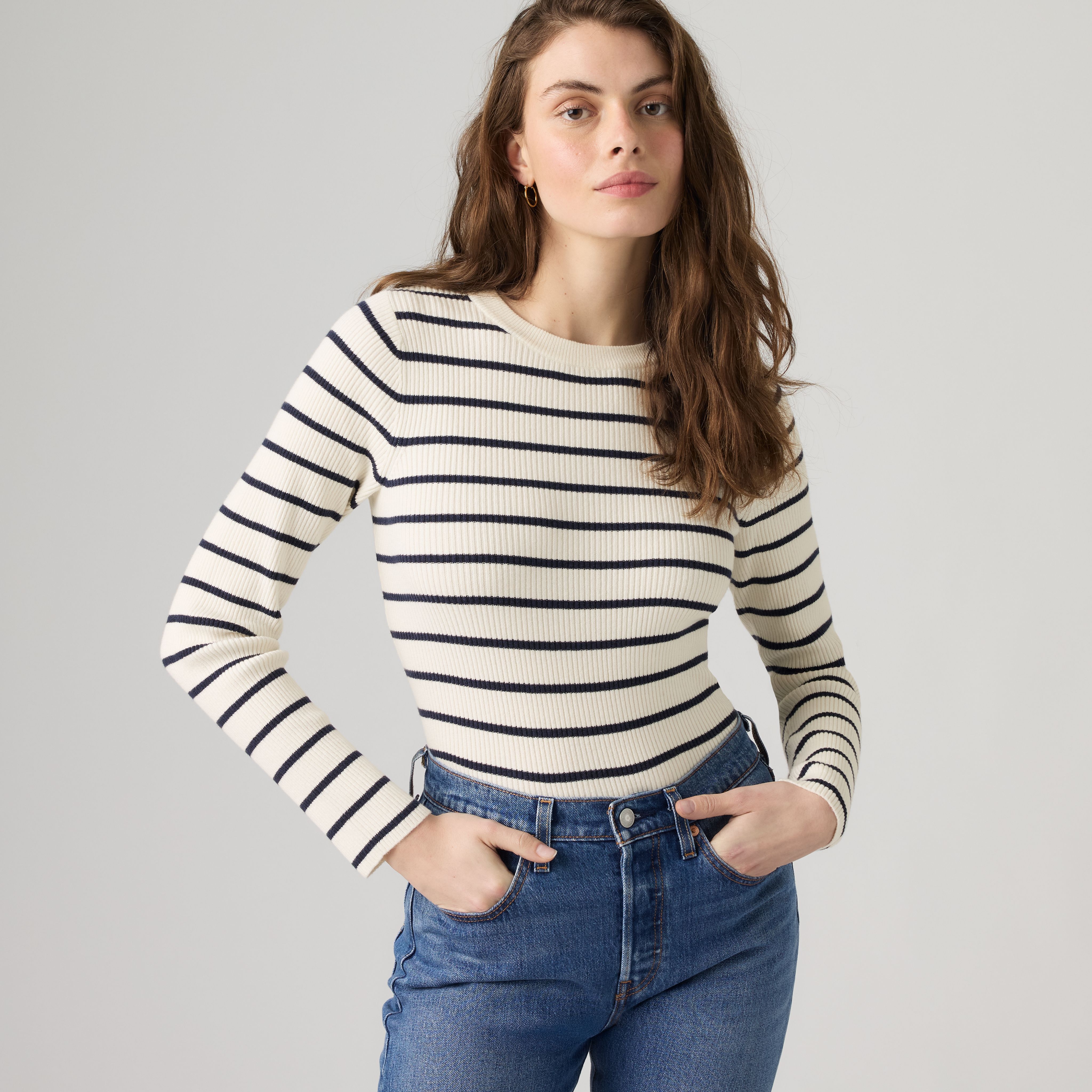 Crewneck Rib Sweater 1