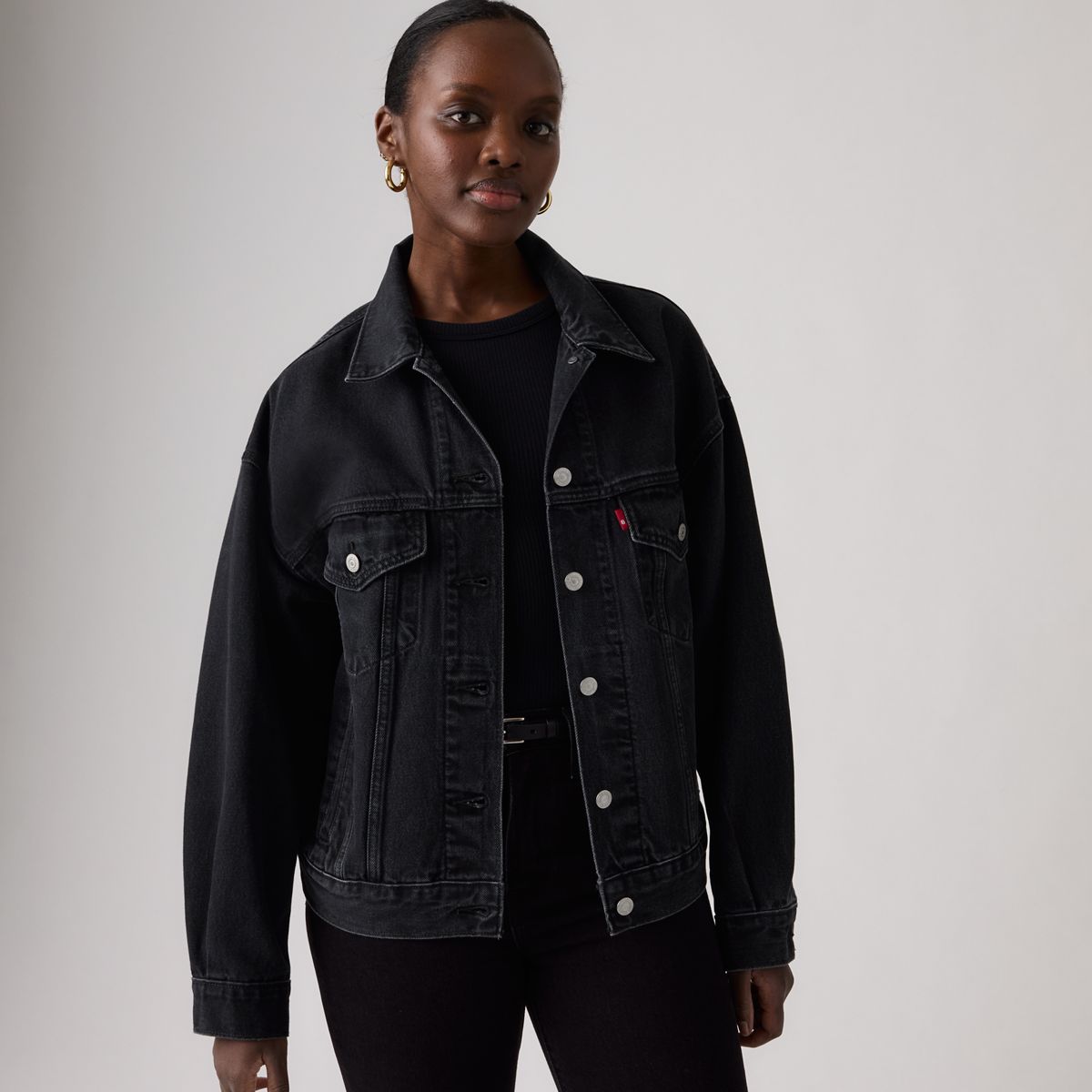 90s Trucker Jacket — Road Less Traveled - Black