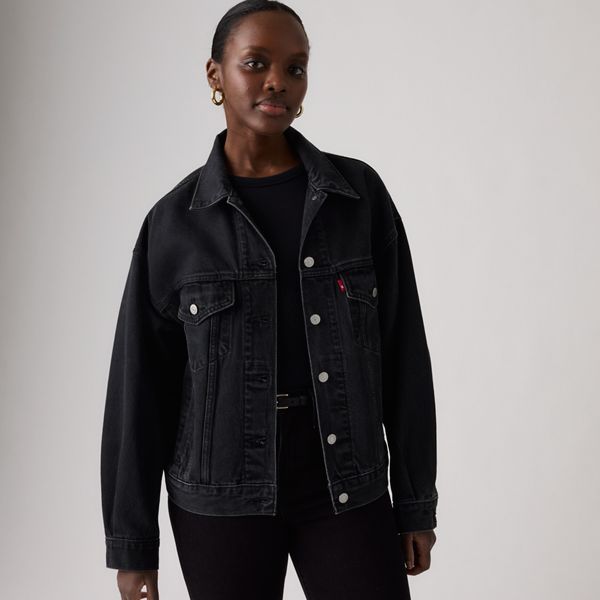 90s Trucker Jacket — Road Less Traveled - Black