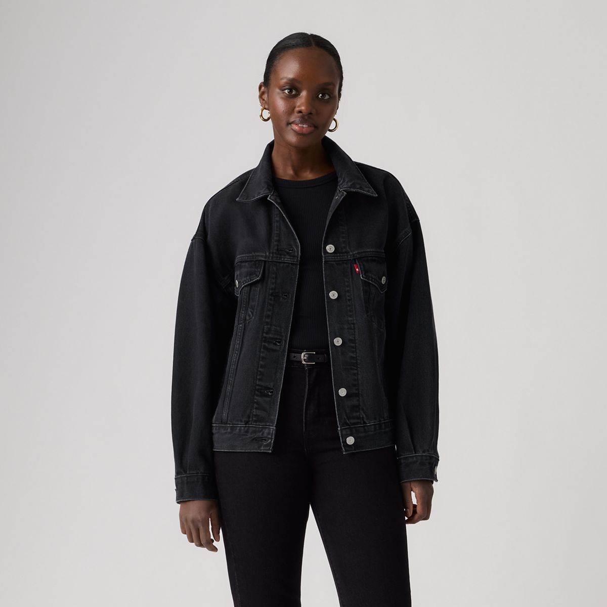 90s Trucker Jacket — Road Less Traveled - Black