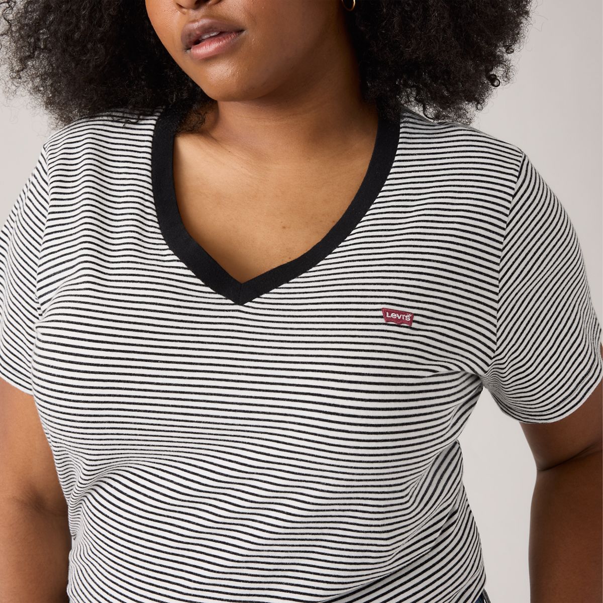V-Neck T-Shirt (Plus Size) — Cloud Dancer - Multi-Color
