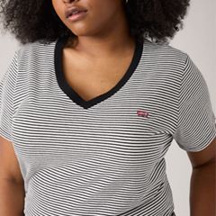 V-Neck T-Shirt (Plus Size) — Cloud Dancer - Multi-Color 4