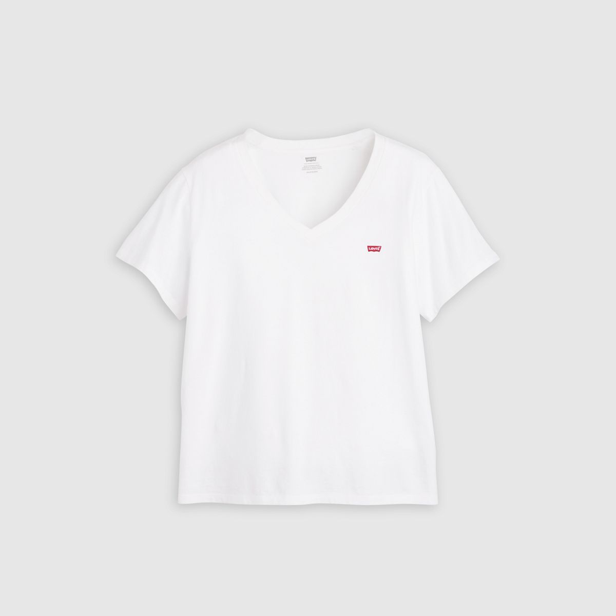 V-Neck T-Shirt (Plus Size) — Bright White - White