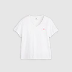 V-Neck T-Shirt (Plus Size) — Bright White - White 5