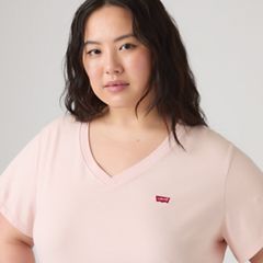 V-Neck T-Shirt (Plus Size) — Potpourri - Pink 2