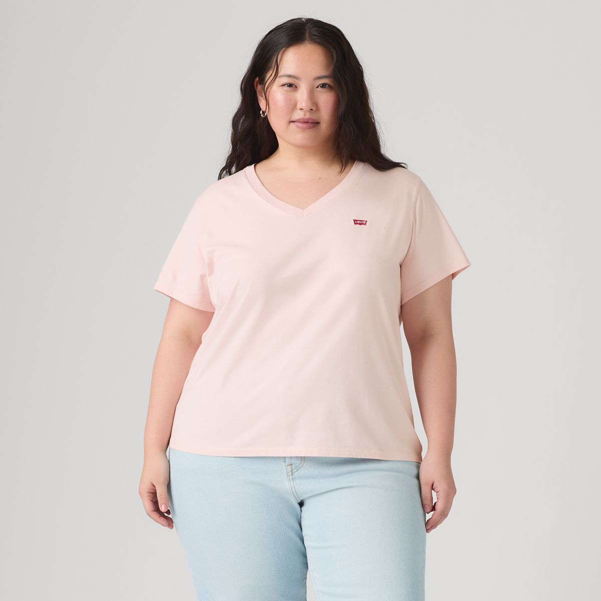 V-Neck T-Shirt (Plus Size) — Potpourri - Pink