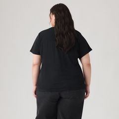 V-Neck T-Shirt (Plus Size) — Glitter Foil Mineral Black - Black 3