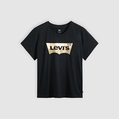 V-Neck T-Shirt (Plus Size) — Glitter Foil Mineral Black - Black 4