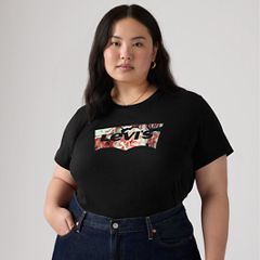 V-Neck T-Shirt (Plus Size) — Hummingbird Mineral Black - Black 1