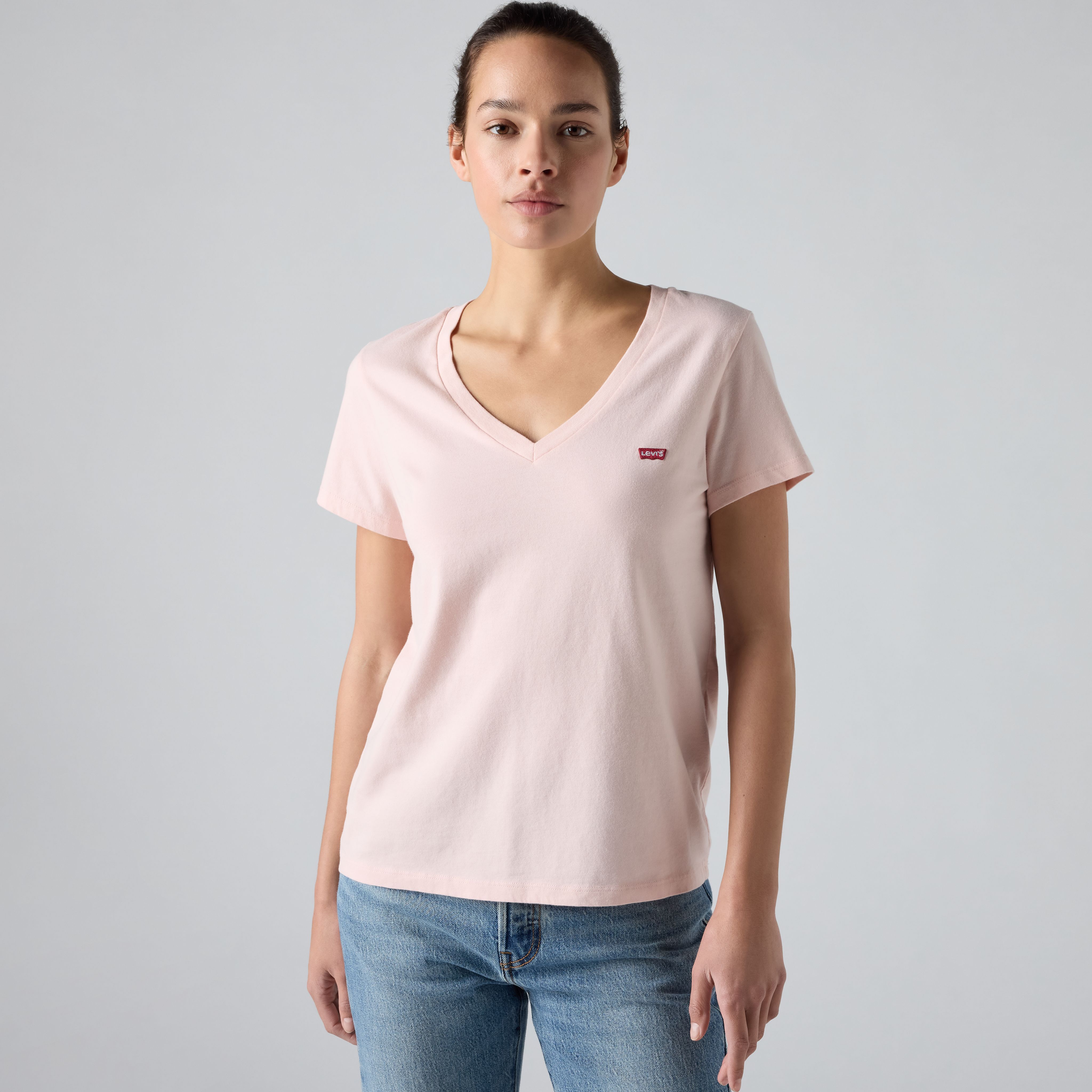 Levi's Women's Pink / Potpourri The Perfect V Neck Tee - S
