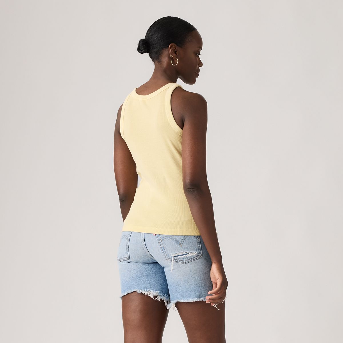 Essential Racer Tank — French Vanilla Garment Dye - Yellow