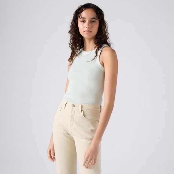 Essential Racer Tank — Garment Dye - Blue