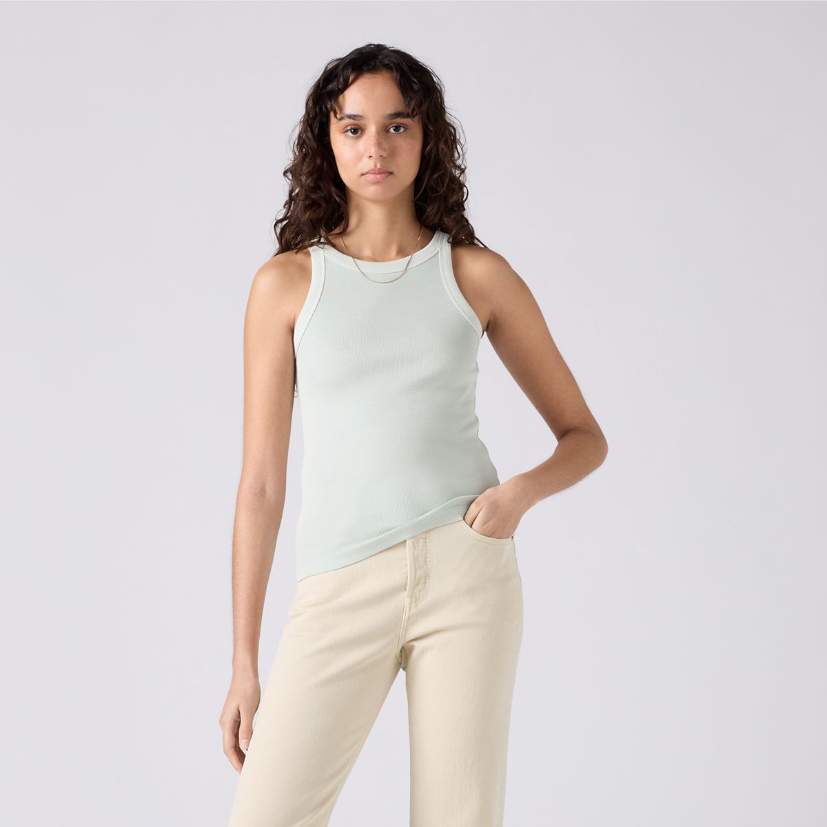 Essential Racer Tank — Garment Dye - Blue