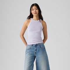 Essential Racer Tank — Garment Dye Lavender Blue - Purple 3
