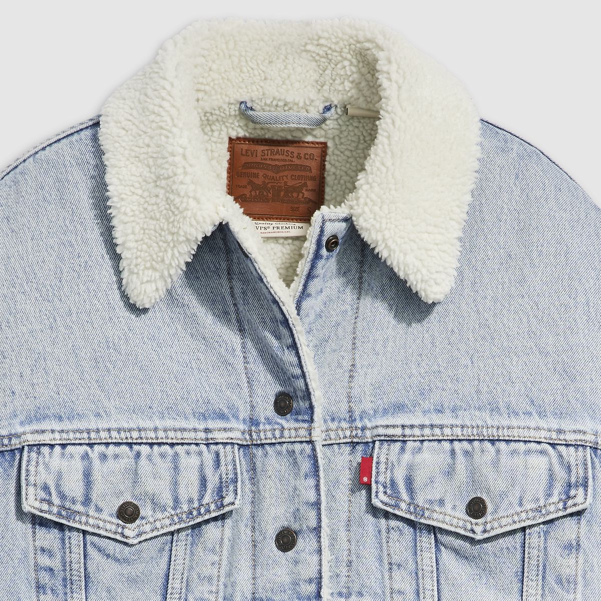 90s Sherpa Trucker Jacket — Morning Sunlight - Light Wash