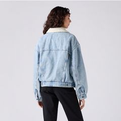 90s Sherpa Trucker Jacket — Morning Sunlight - Light Wash 4