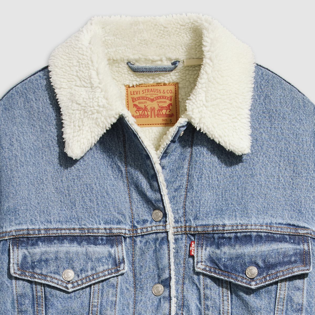 90s Sherpa Trucker Jacket — Inner Adventurer - Dark Wash