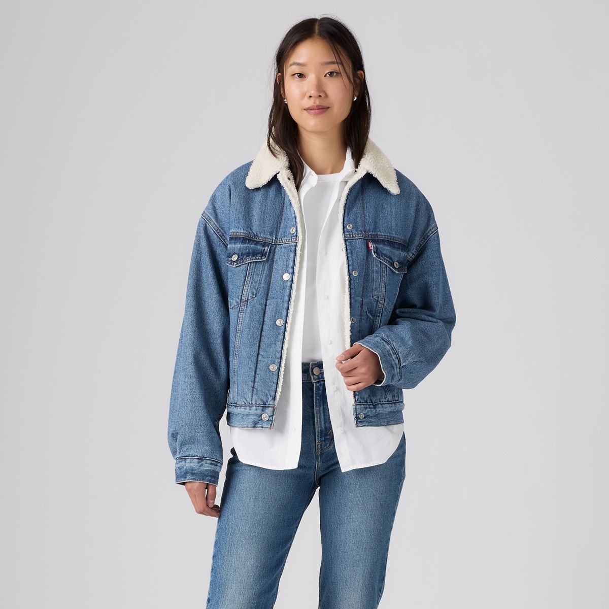 90s Sherpa Trucker Jacket — Inner Adventurer - Dark Wash
