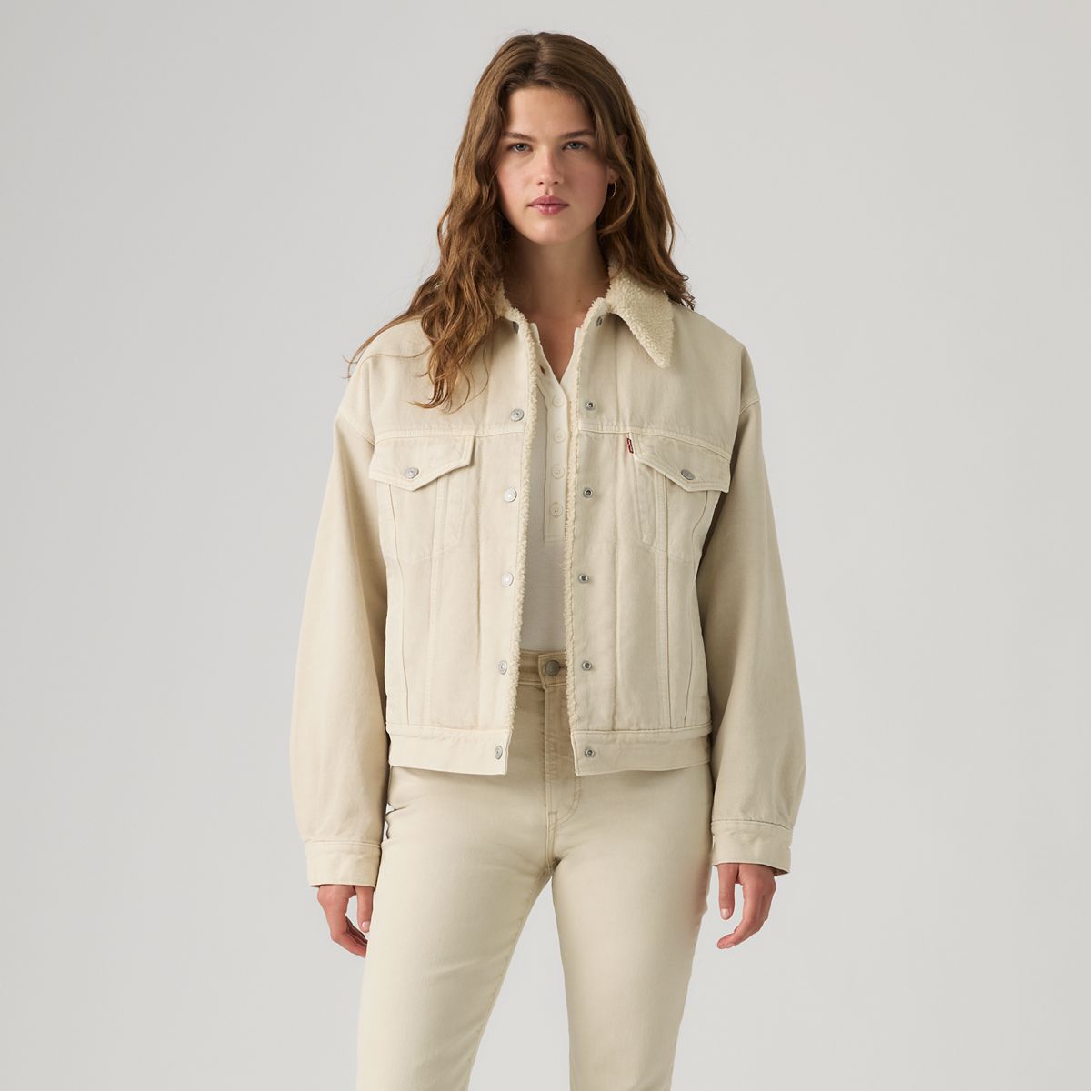 90s Sherpa Trucker Jacket — To The Bone - White