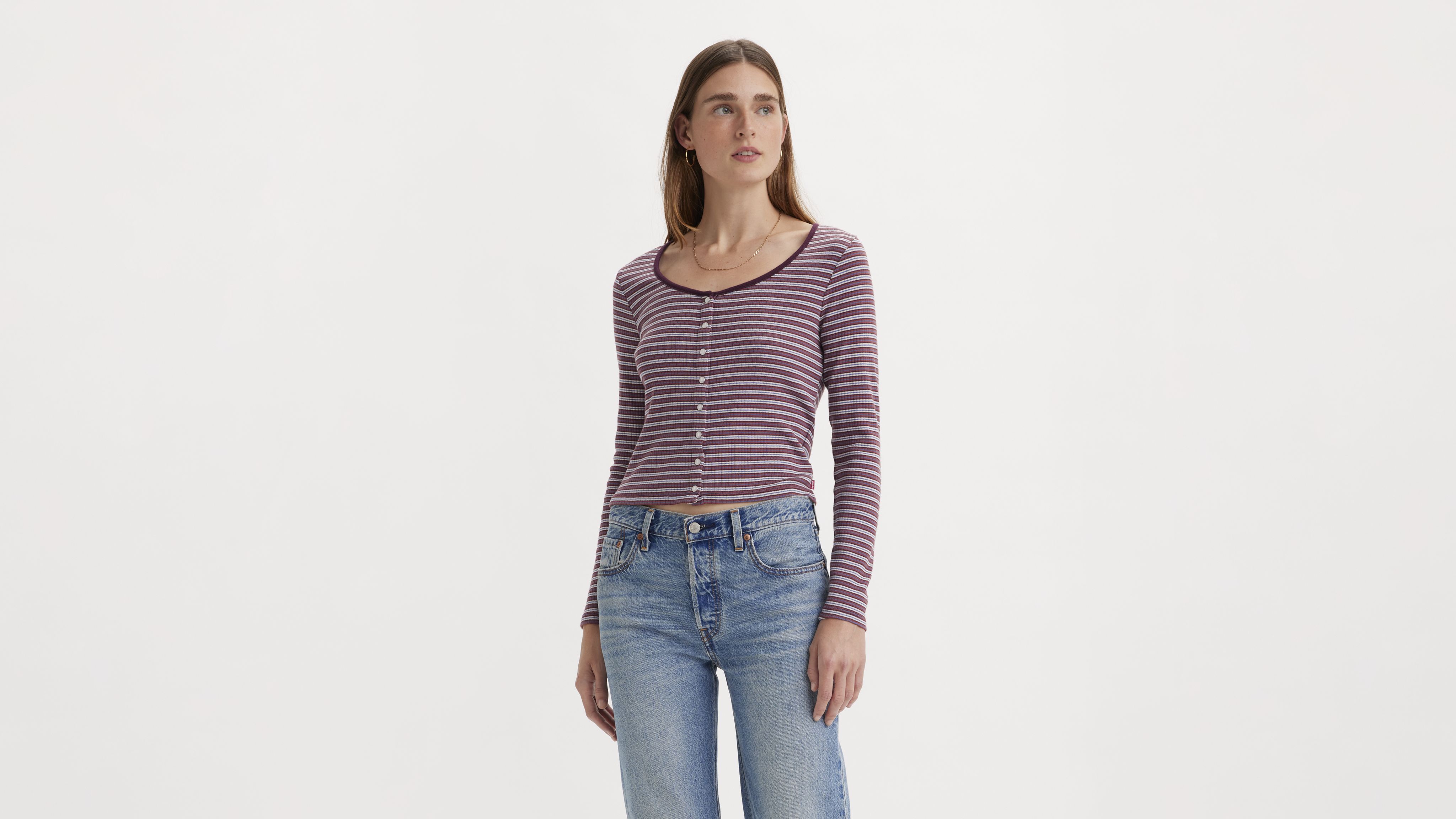 Long Sleeve Britt Snap Front Top 1