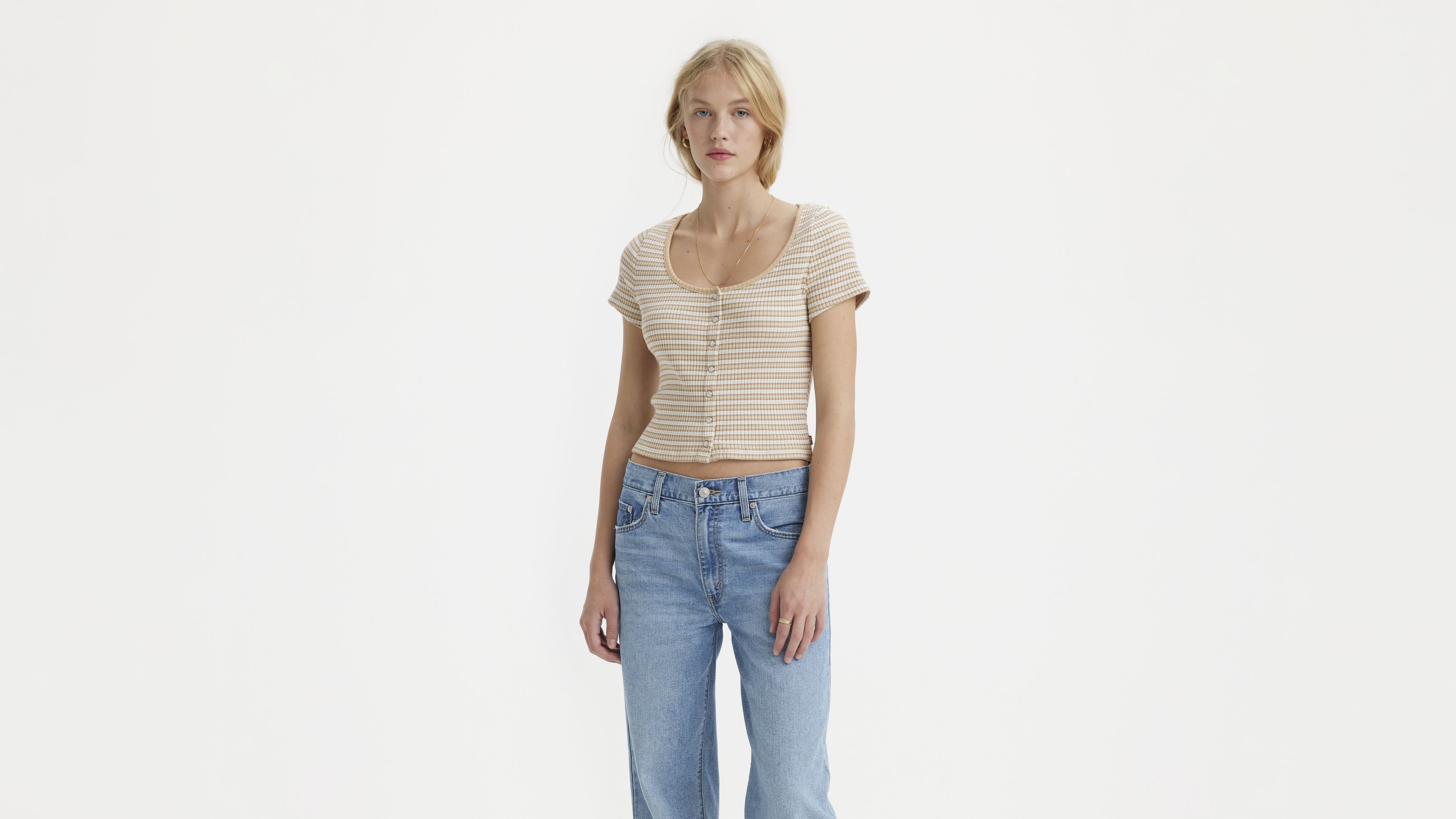 Short Sleeve Britt Snap Front Top 1