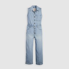 Lightweight Sleeveless Jumpsuit — Home Improvement Jum - Light Wash 6