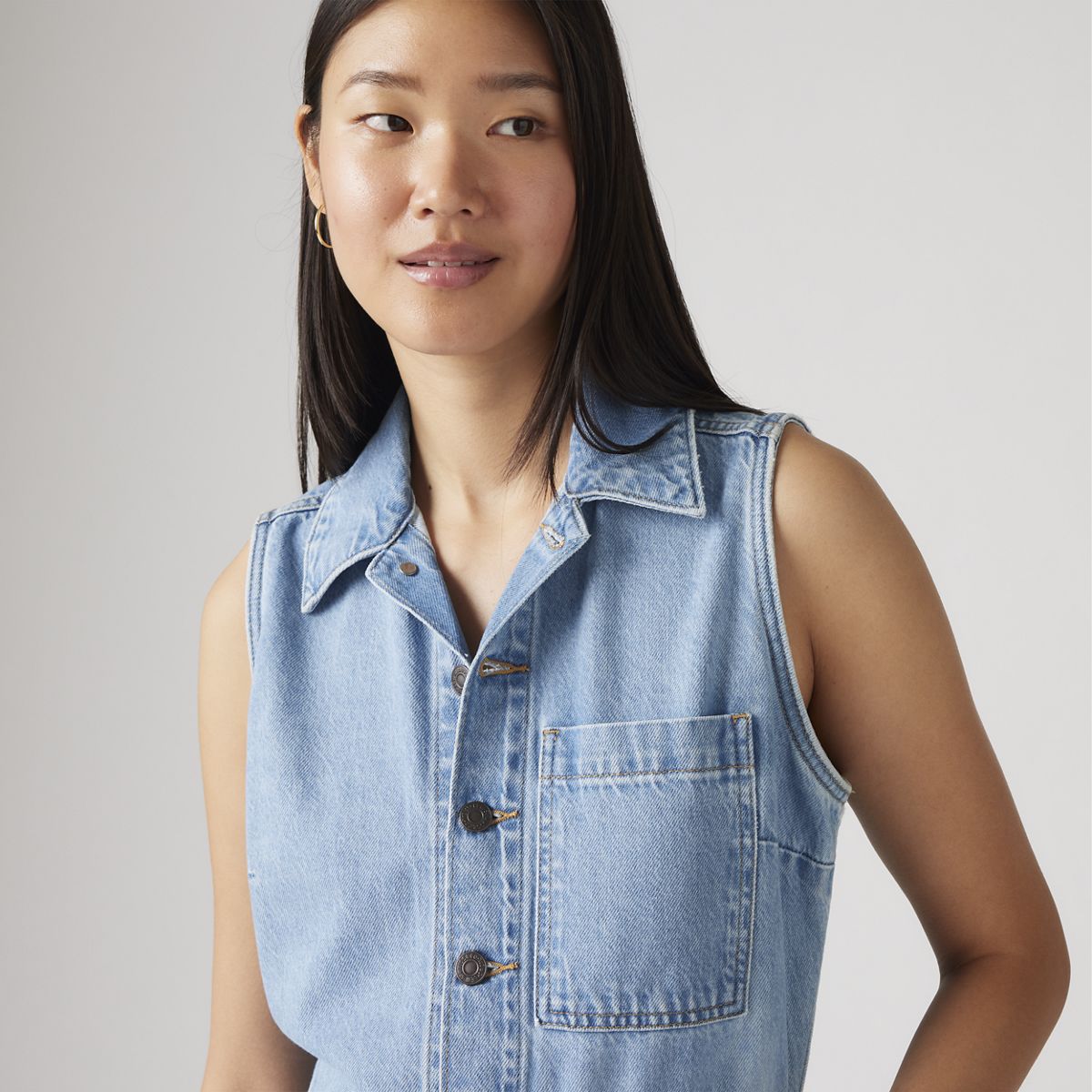 Lightweight Sleeveless Jumpsuit — Home Improvement Jum - Light Wash
