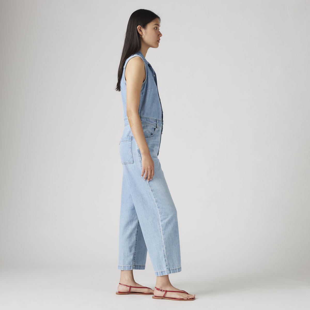 Lightweight Sleeveless Jumpsuit — Home Improvement Jum - Light Wash