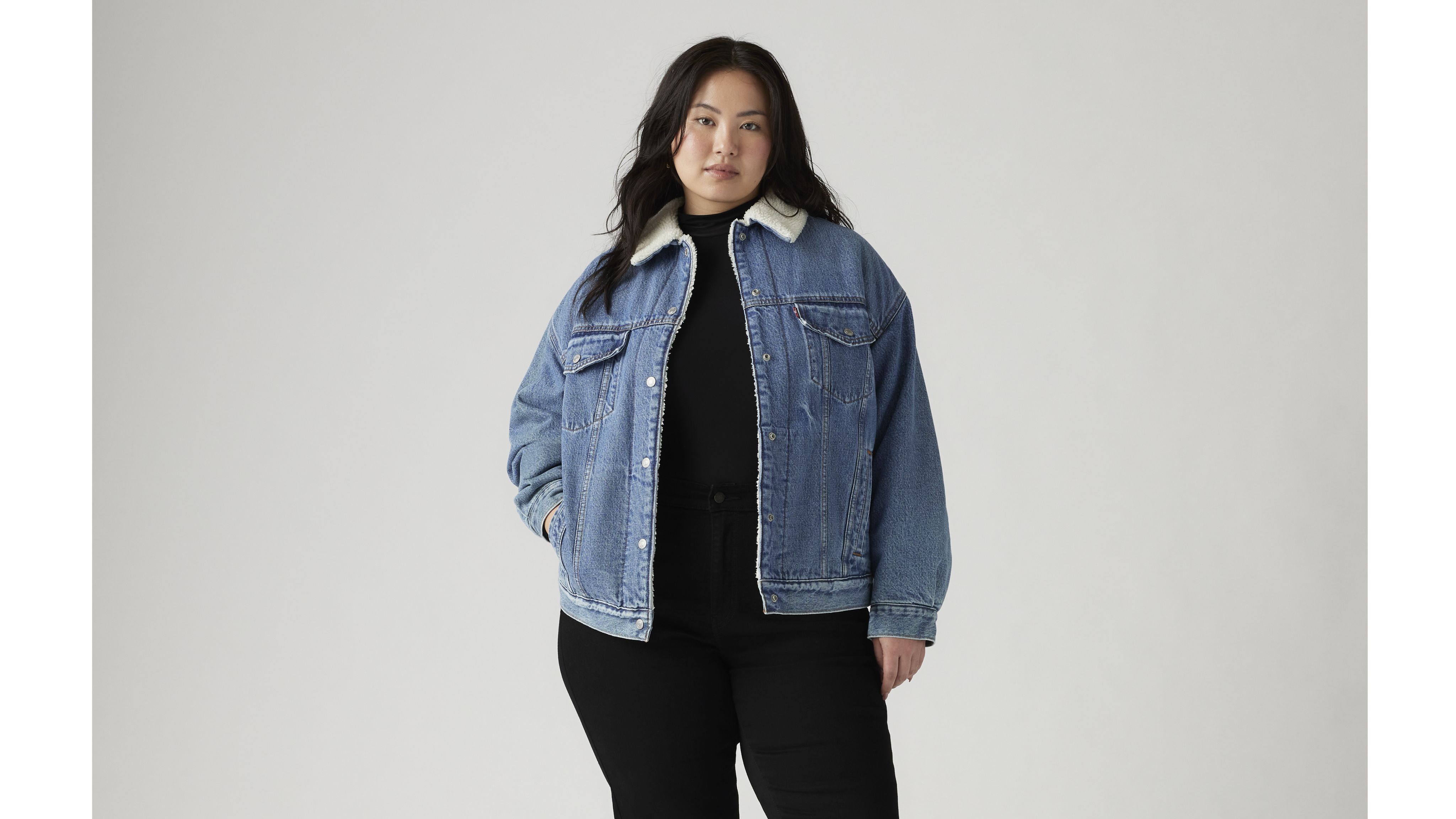 '90s Sherpa Trucker Jacket (Plus Size) 1