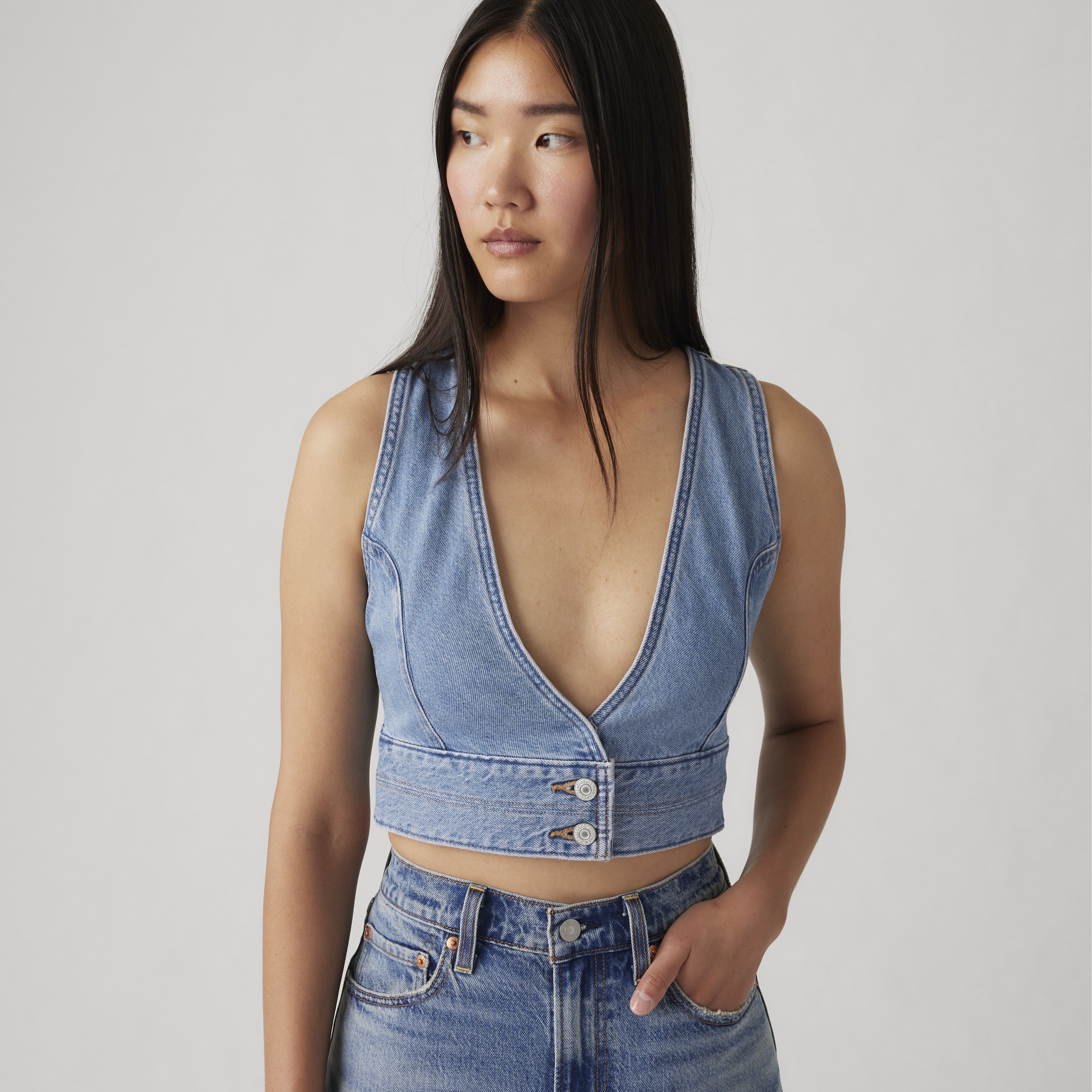 Raine Denim Crop Top 1