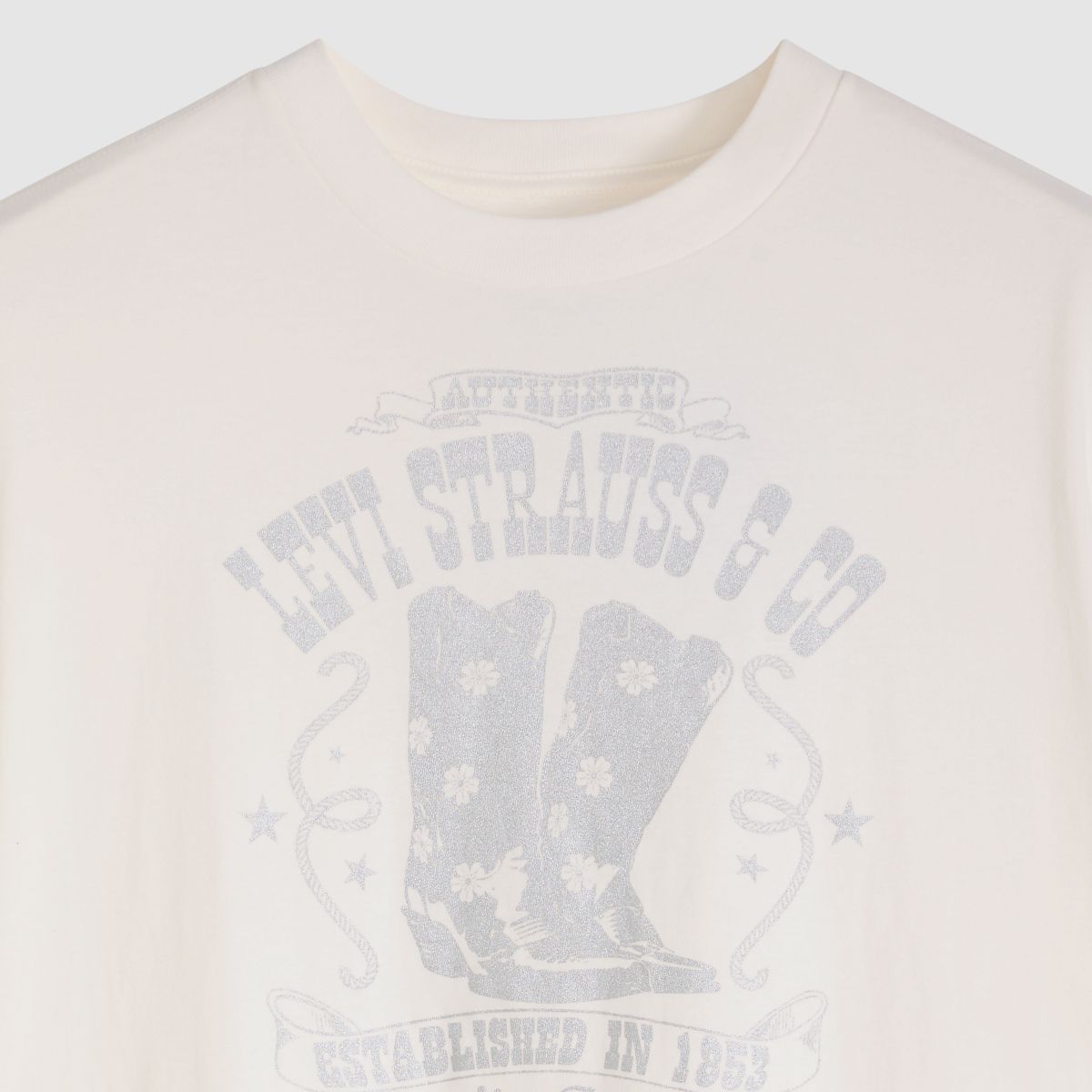 Graphic Logo Short Stack Tee — Shine Poster Daisy B - White