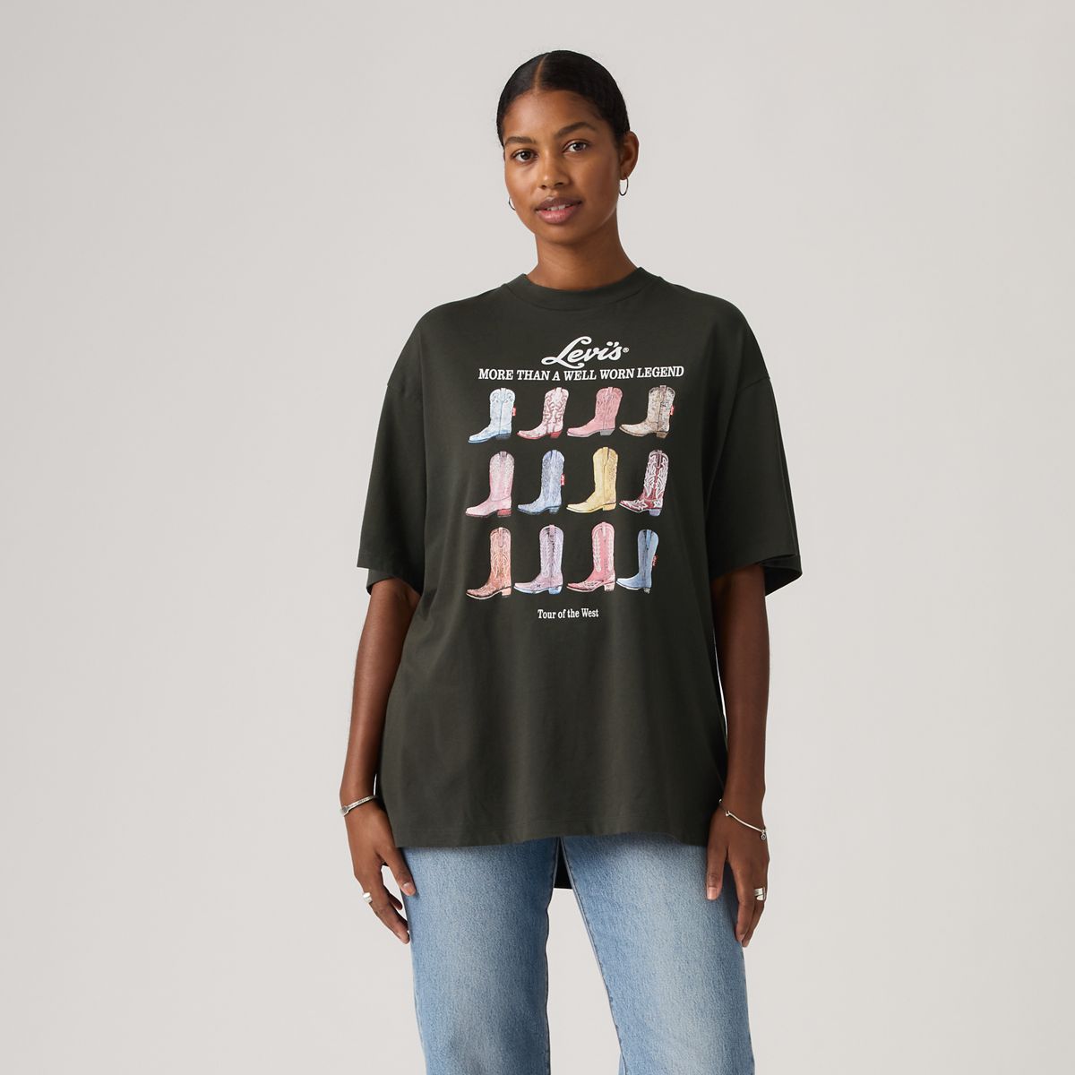 Graphic Logo Short Stack Tee — Tee All The Boots Pi - Black