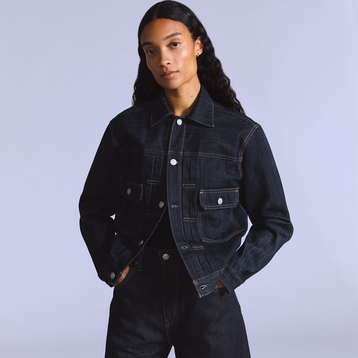 Women’s Type II Trucker Jacket — Moj Type 2 Dark Rinse - Dark Wash