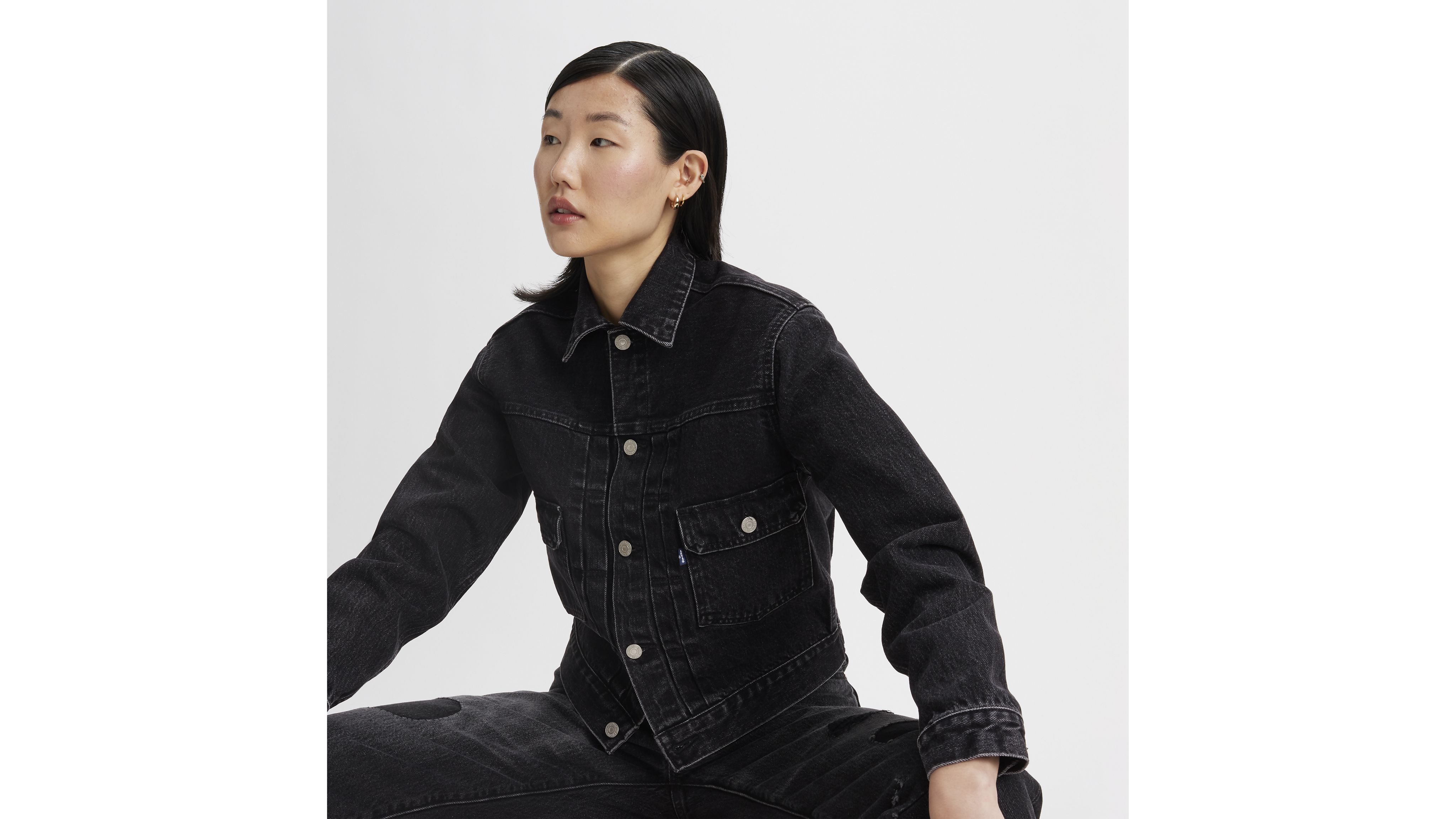 ジャケット・アウター Levi's PREMIUM BLACK TYPE II TRUCKER L リーバイス LEVI'S PREMIUM BLACK TYPEⅡ TRUCKER LEATHER JACKET