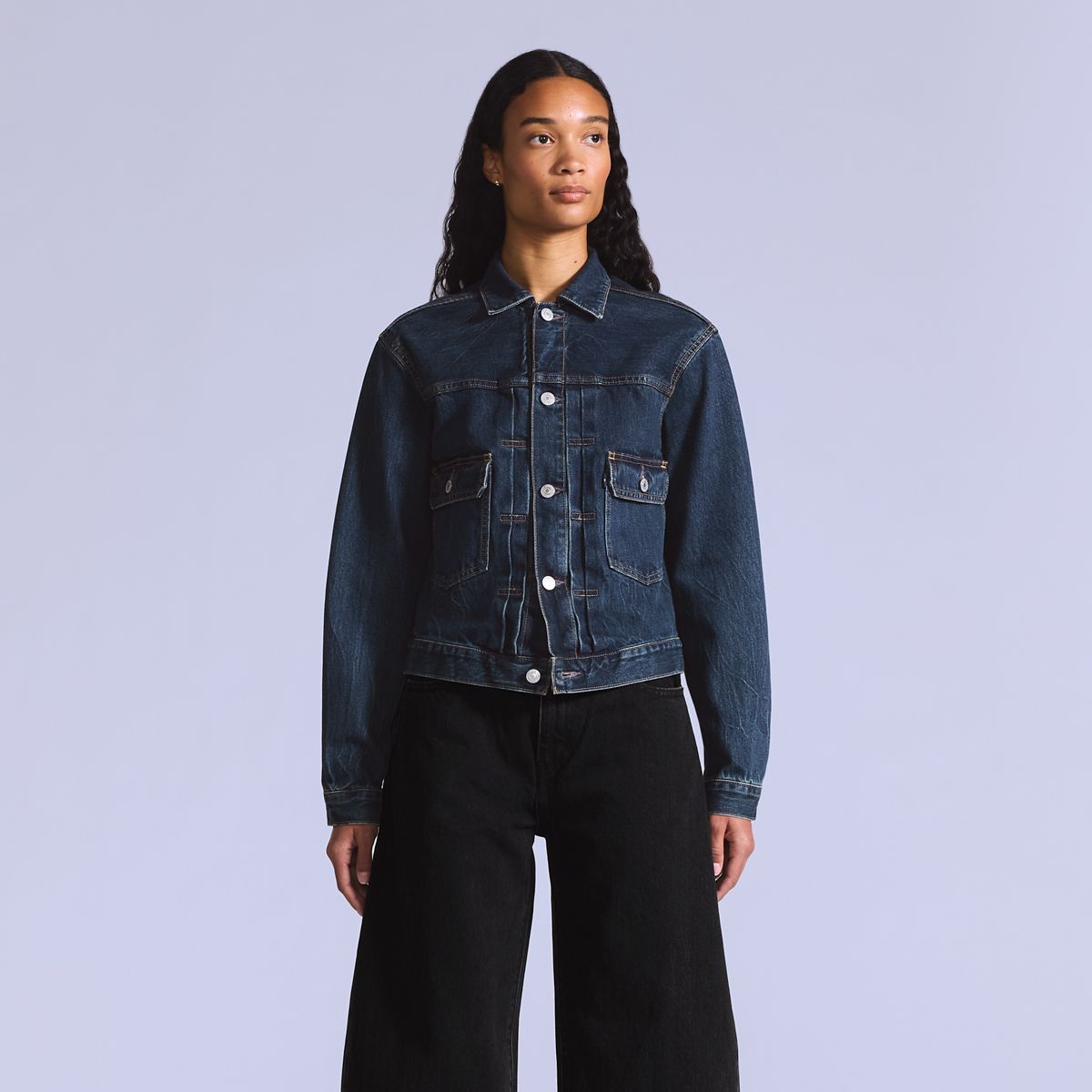 Women’s Type II Trucker Jacket — Doree Mij - Blue