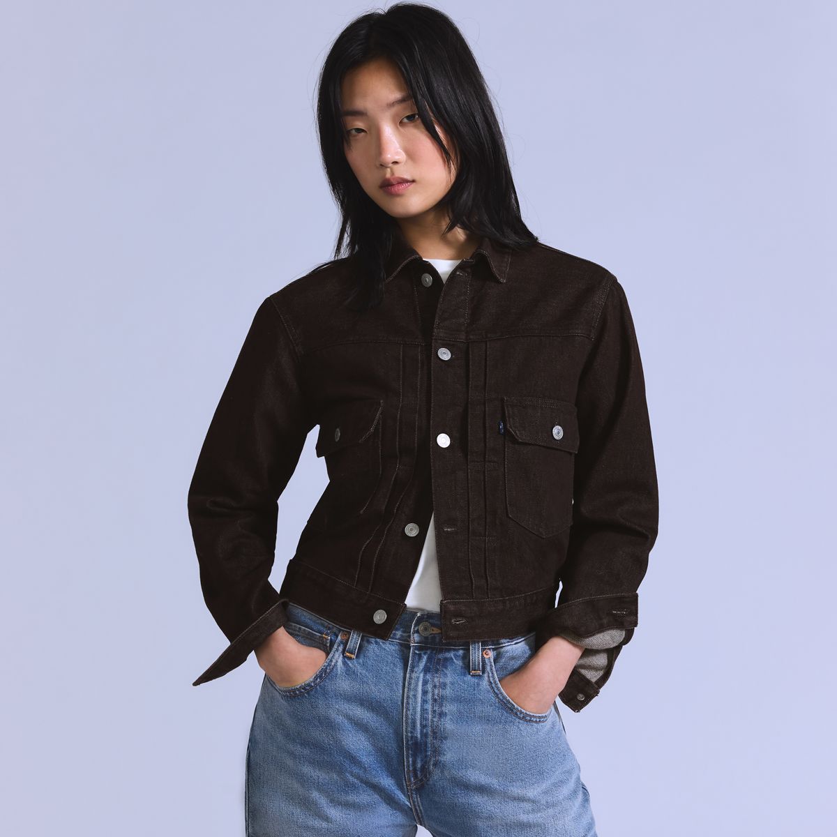 Women’s Type II Trucker Jacket — Dark Coffee - Brown