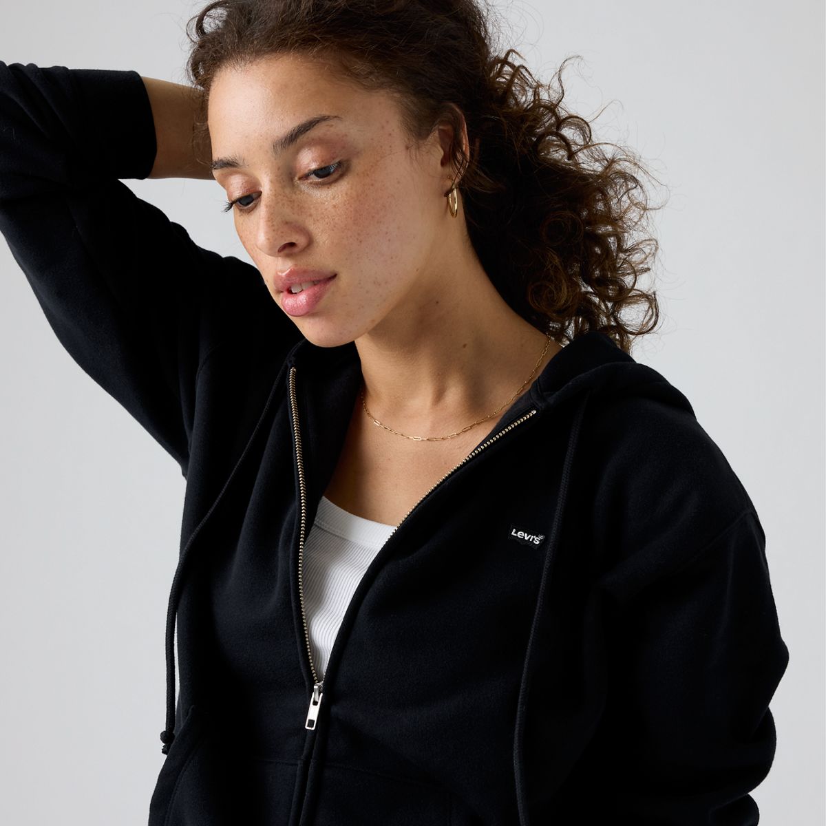 Everyday Zip-Up Hoodie Sweatshirt — Caviar - Black
