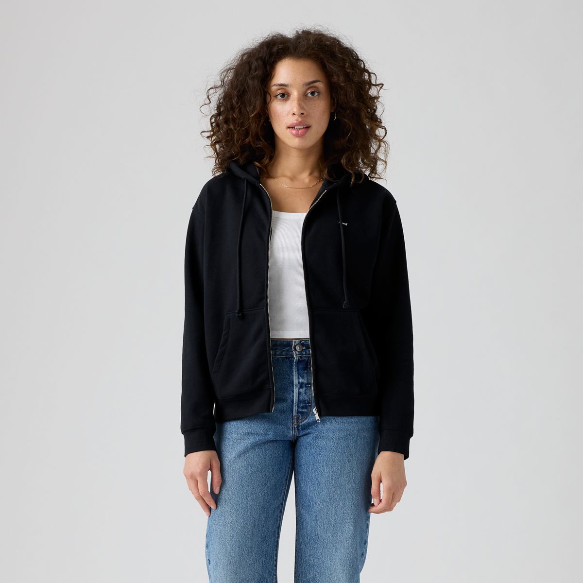 Everyday Zip-Up Hoodie Sweatshirt — Caviar - Black