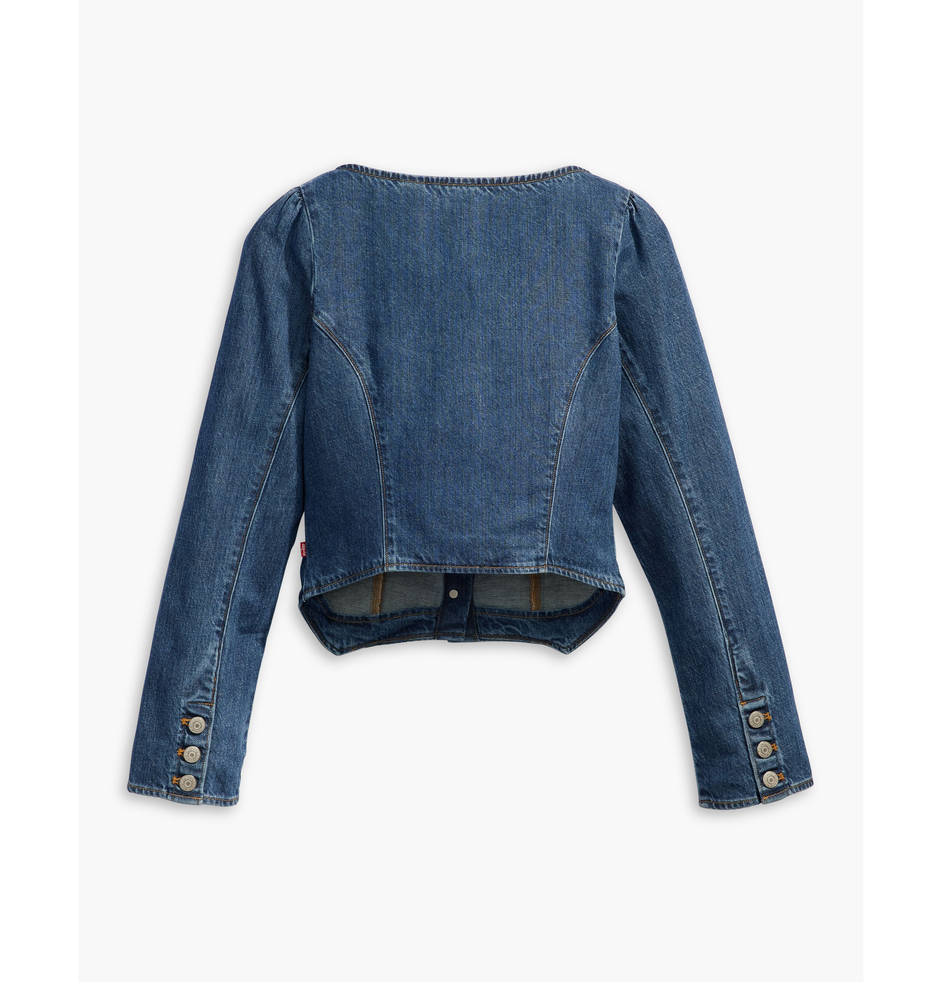 Weston Denim Long Sleeve Corset Blouse